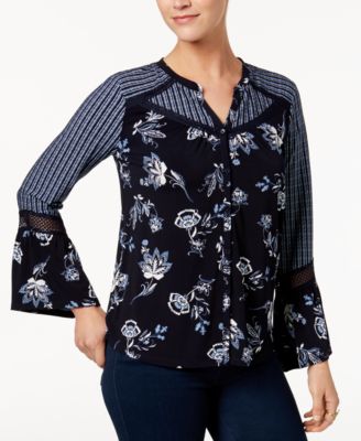 Blouse Style & Co. Petite - Bleu Marine Taille PXL, Neuve Avec étiquettes