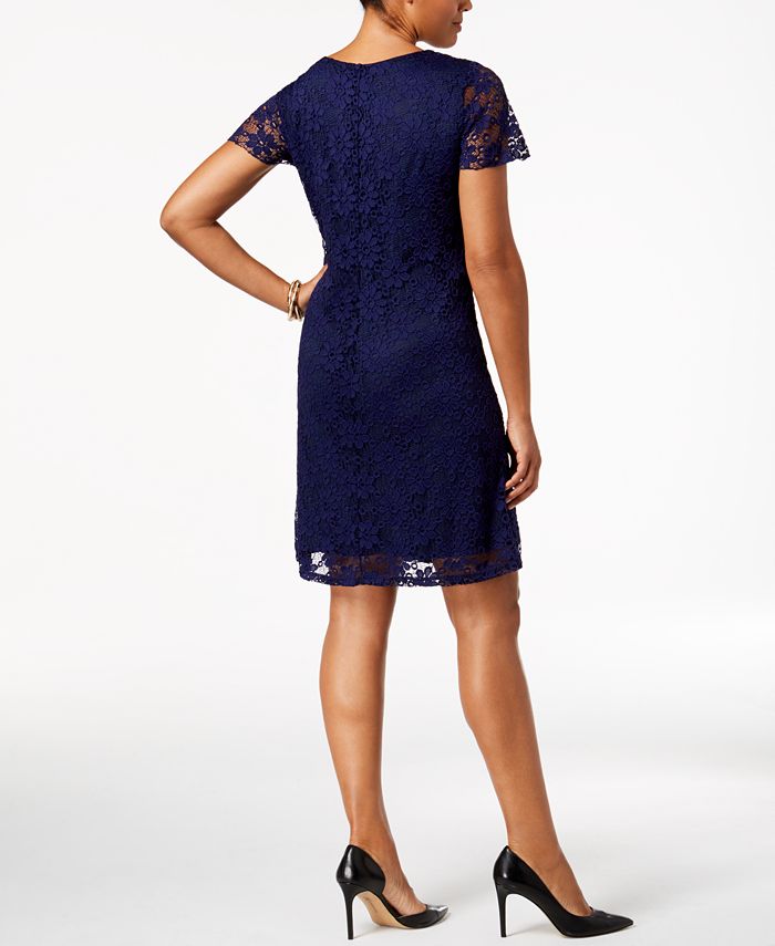 NY Collection Lace-Overlay Sheath Dress & Reviews - Dresses - Women ...