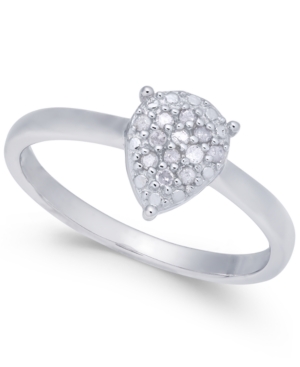 image of Diamond Cluster Teardrop Ring (1/10 ct. t.w.) in Sterling Silver