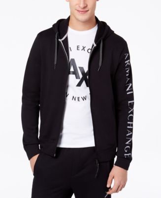 A|X Armani Exchange Men's Logo-Print Full-Zip Hoodie - Macy's