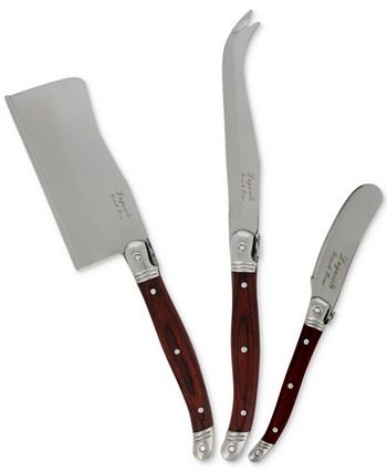 French Home - 3-Pc. Large Laguiole Pakkawood Cheese Knife Set