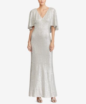 ralph lauren silver sequin dress