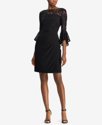 black lace trim dress