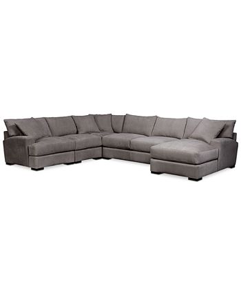 Furniture - Rhyder 5-Pc. Fabric Sectional with Chaise