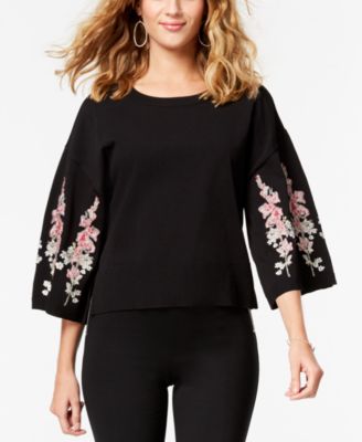 I.N.C. Embroidered Sweater, Created for Macy's - Macy's