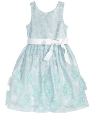 Pink & Violet - Rosette Lace Dress, Little Girls (2-6X)