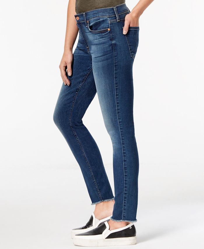 7 For All Mankind Frayed-Hem Ankle Skinny Jeans - Macy's