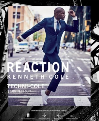 Kenneth Cole Reaction Men's Slim-Fit Cobalt Tonal Grid Techni-Cole Suit