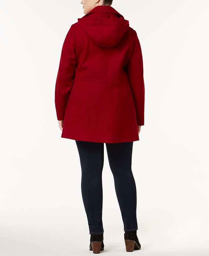 Nautica Plus Size Hooded Wool-Blend Peacoat & Reviews - Coats & Jackets ...