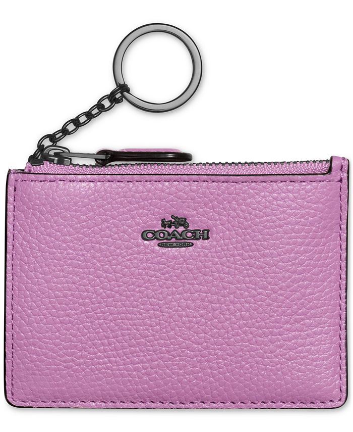 COACH Boxed Mini Skinny ID Case in Polished Pebble Leather - Macy's