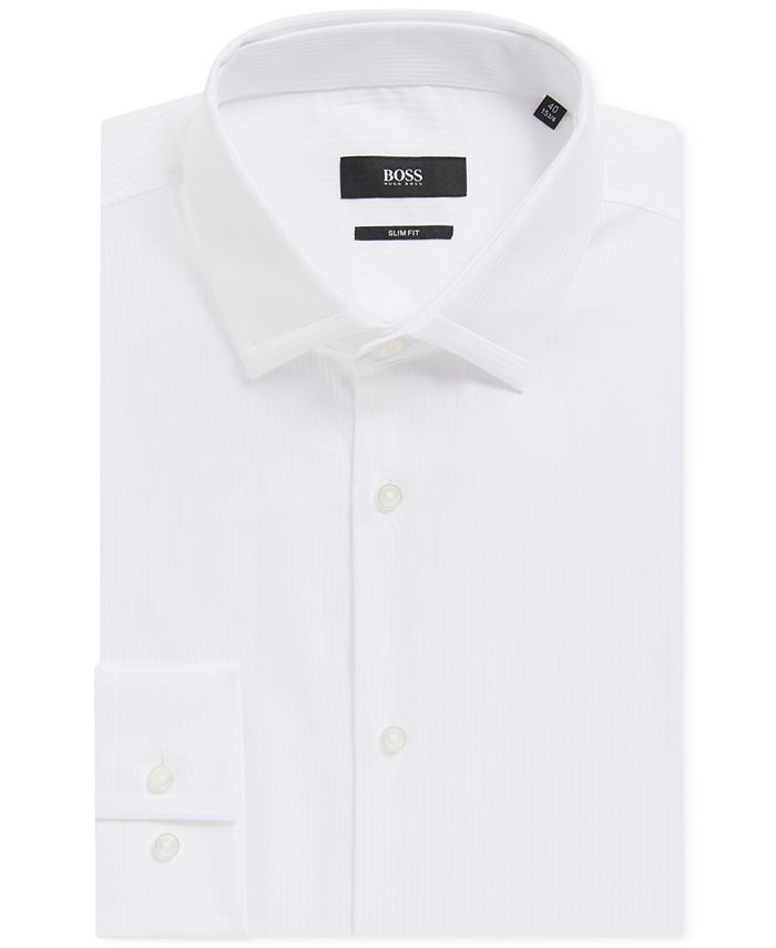 Hugo Boss BOSS Men's Slim-Fit Striped Cotton Dress Shirt & Reviews ...