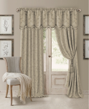 Elrene Mia Jacquard 52" X 84" Blackout Curtain Panel In Natural