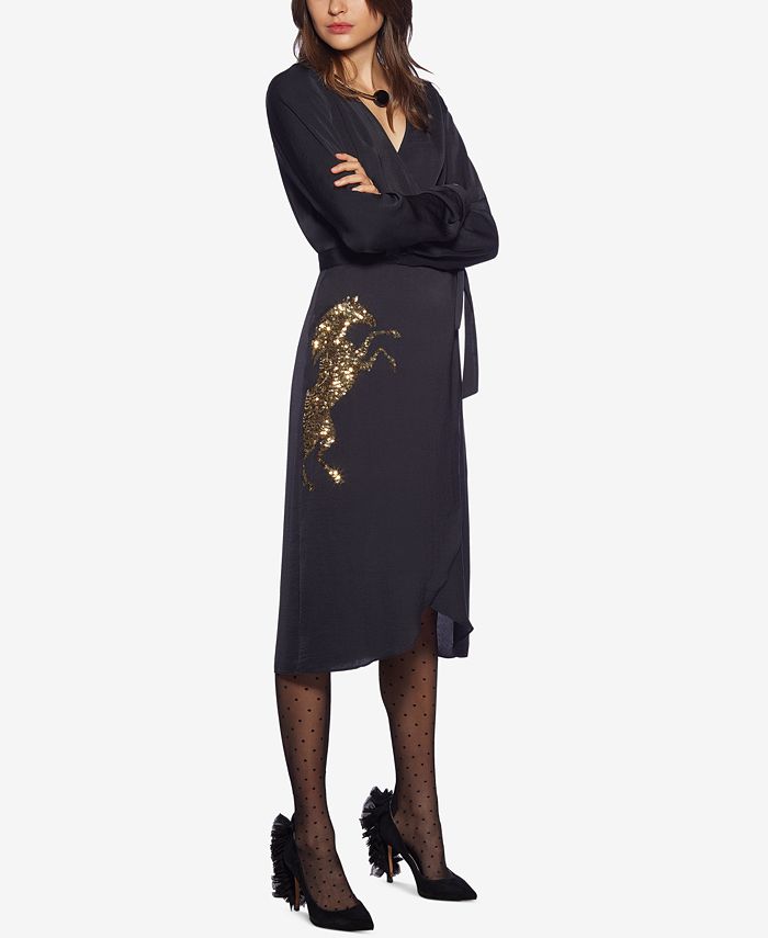 Avec Les Filles Sequinned Horse Wrap Dress Macy's