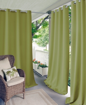 Elrene Connor 52" X 95" Indoor/outdoor Grommet Panel, Water-repellent And 50+ Uv Protection In Lime