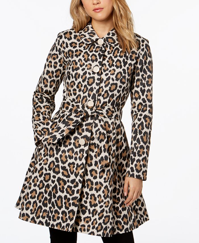 kate spade new york Leopard-Print Belted Trench Coat & Reviews - Coats &  Jackets - Women - Macy's