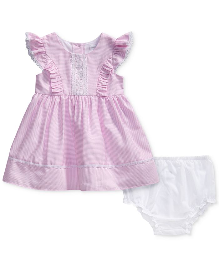 Sweet Heart Rose Striped Lace-Trim Dress, Baby Girls - Macy's