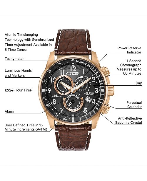citizen eco drive chronograph leather strap