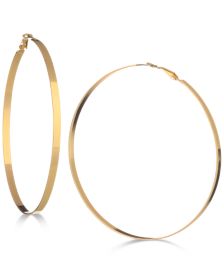 3-3/4" Flat-Edge Hoop Earrings 