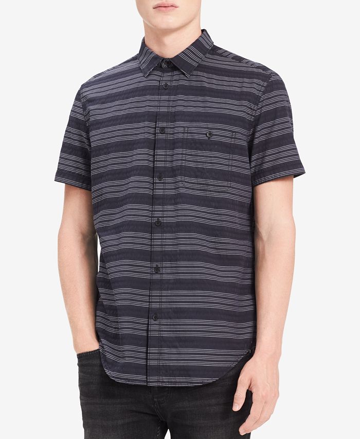 Calvin Klein Jeans Men's Textured Striped Shirt - Macy's