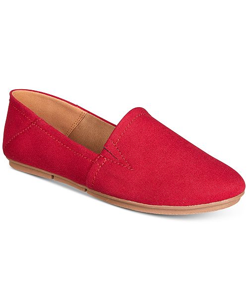 New Box Red Shoes Nixine Slip On Flat Created Macy S Canvas