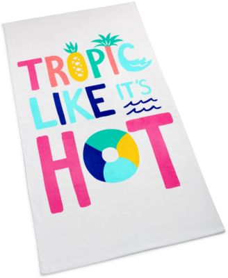 Martha Stewart Collection - Tropic Hot Graphic-Print Beach Towel