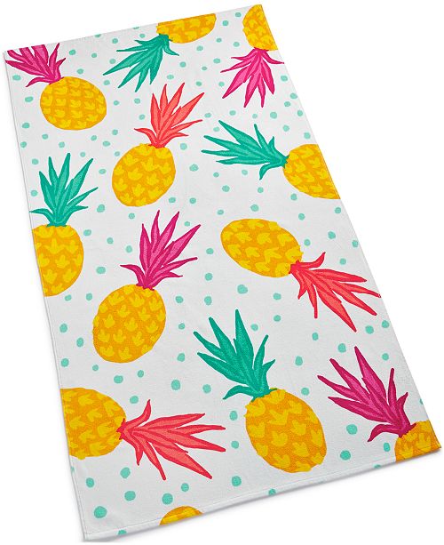 Martha Stewart Collection Tossed Pineapple Cotton GraphicPrint Beach