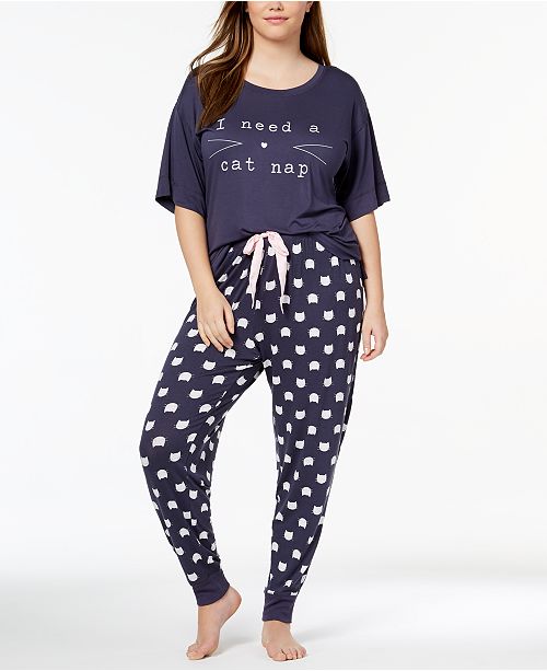 Jenni By Jennifer Moore Plus Size Graphic Print Pajama Top