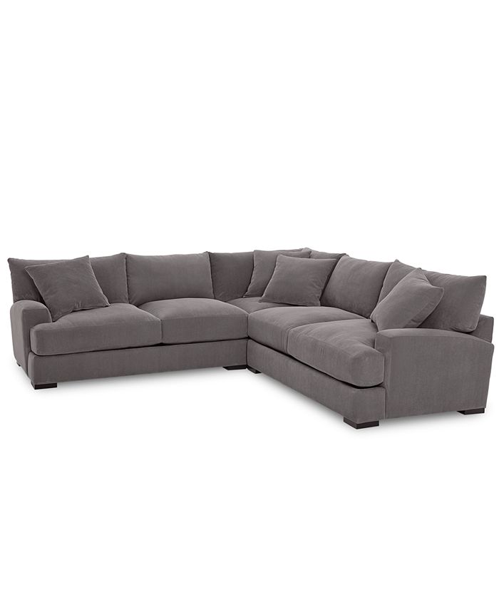 Furniture Rhyder 3Pc. 'L' Shaped Fabric Sectional Sofa, Created for