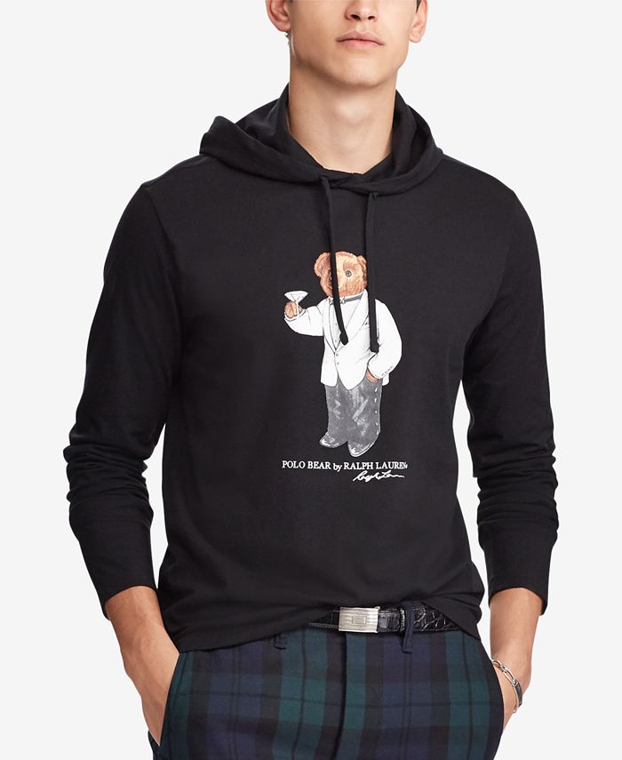 Grey Ralph Lauren Polo Bear hoodie Mens Size Medium