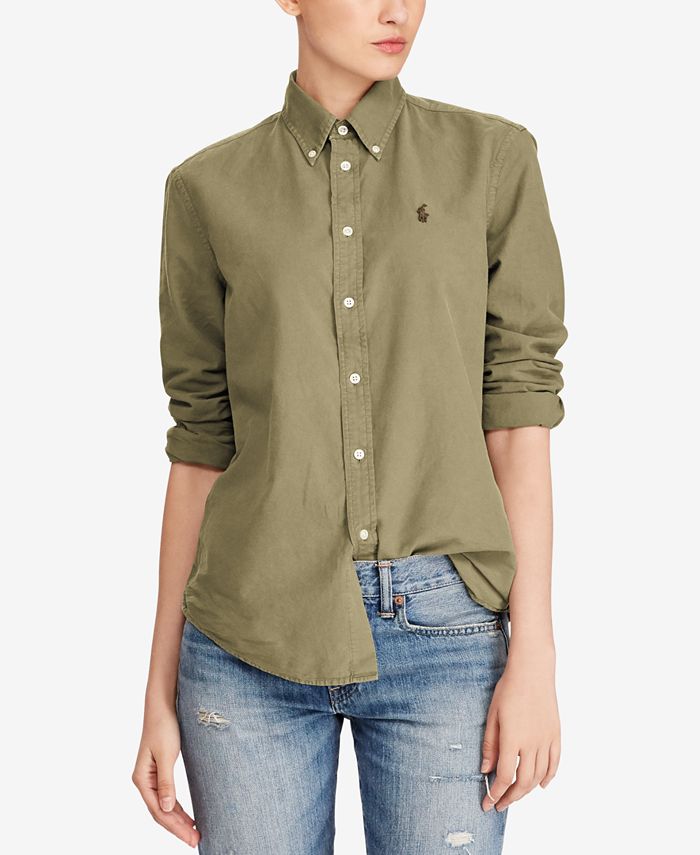 Polo Ralph Lauren Cotton Oxford Shirt & Reviews - Tops - Women - Macy's