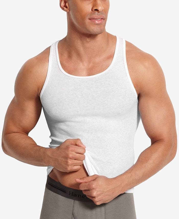 Hanes Men's Ribbed Tank, Cotton Undershirt Tank, 6-Pack : :  Clothing, Shoes & Accessories