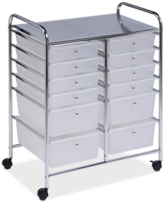 Honey Can Do Rolling Storage Cart and Organizer, 12 Plastic Drawers