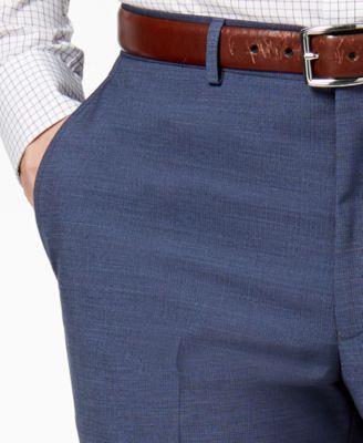 Kenneth Cole Reaction Men's Techni-Cole Slim-Fit Stretch New Blue Textured Suit