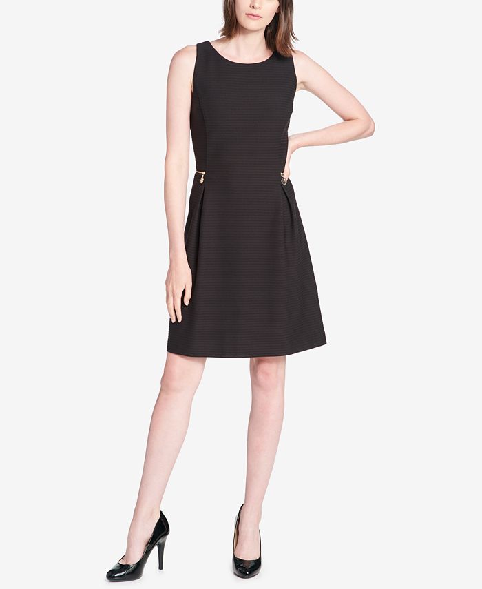 Tommy Hilfiger ZipperTrim PontéKnit Fit & Flare Dress Macy's