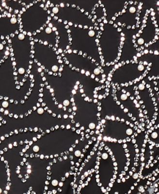 Petite Beaded Overlay Gown