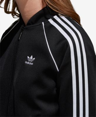 adidas originals adicolor three stripe track jacket in green