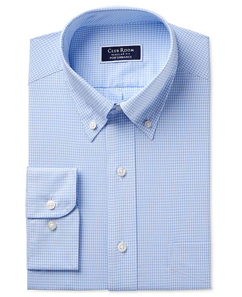 Men S Classic Regular Fit Performance Mini Gingham Dress Shirt Created For Macy S