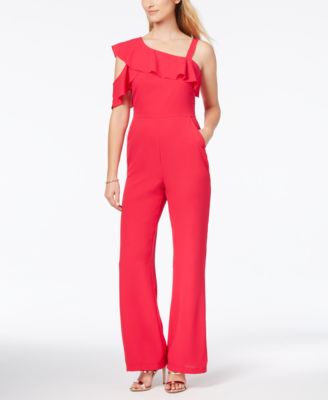 Adelyn Rae - Asymmetrical Ruffled Jumpsuit
