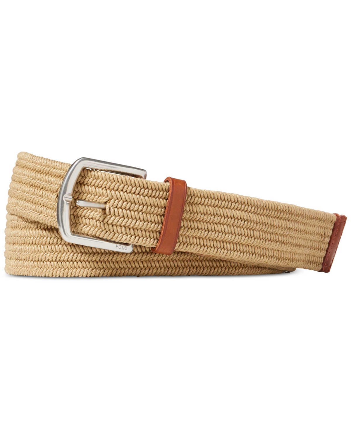 Shop Polo Ralph Lauren Men's Stretch Waxed Belt In Timber Brown