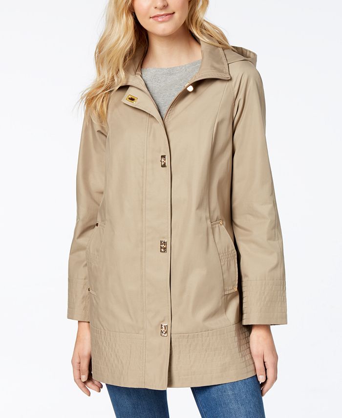 Jones New York Turnkey Hooded Raincoat - Macy's