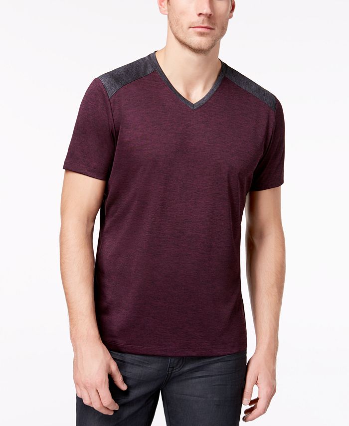 Alfani Men's Pieced V-Neck Performance T-Shirt, Created for Macy's - Macy's