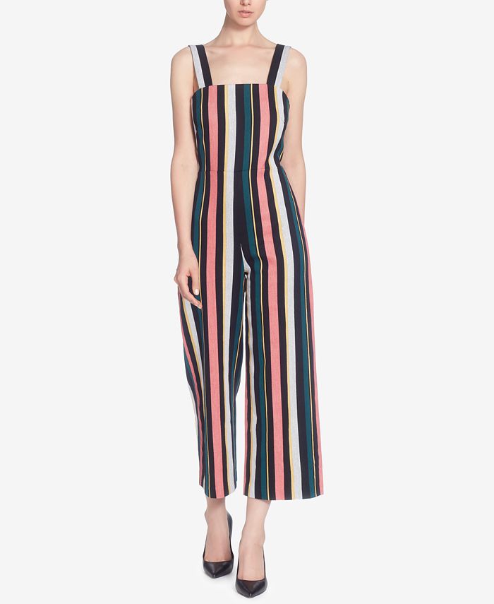 Catherine Malandrino Striped Cotton Jumpsuit - Macy's