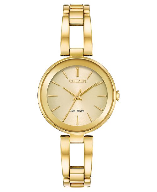 Citizen Women S Eco Drive Axiom Gold Tone Stainless Steel Bracelet Watch 28mm Reviews All Fine Jewelry Jewelry Watches Macy S