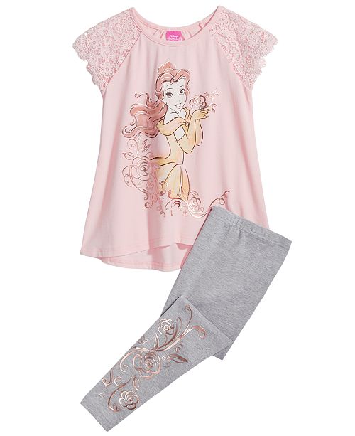 Disney Beauty And The Beast Belle 2 Pc Tunic Leggings Set