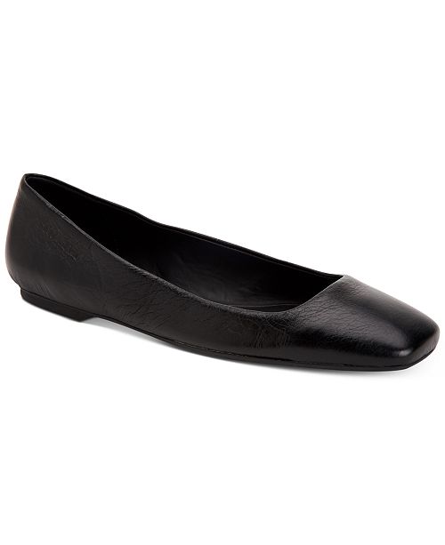 black square toe flats