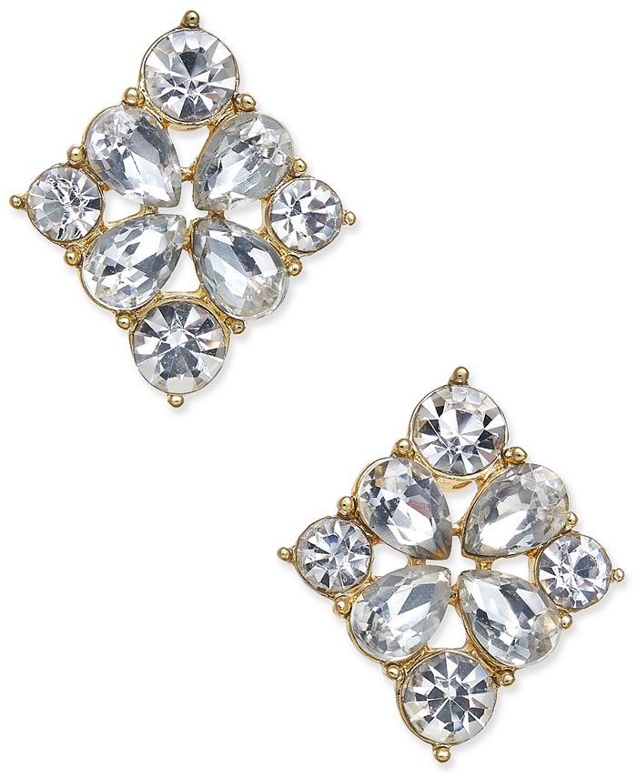 Charter Club GoldTone Crystal Stud Earrings, Created for Macys Macy's