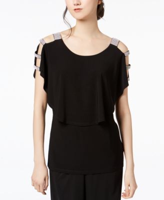 MSK Rhinestone Popover Blouse - Macy's