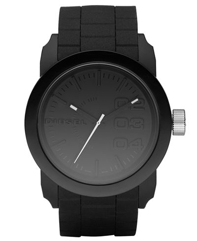 Diesel Unisex Black Silicone Strap Watch 44mm DZ1437