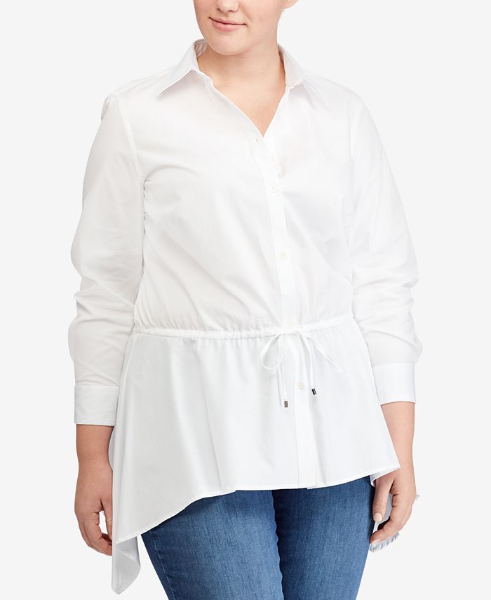 Lauren Ralph Lauren Plus Size Poplin Cotton Shirt & Reviews - Tops ...