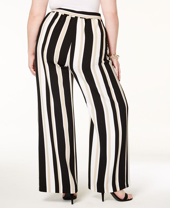 Alfani Plus Size Striped Wide-Leg Pants, Created for Macy's - Macy's